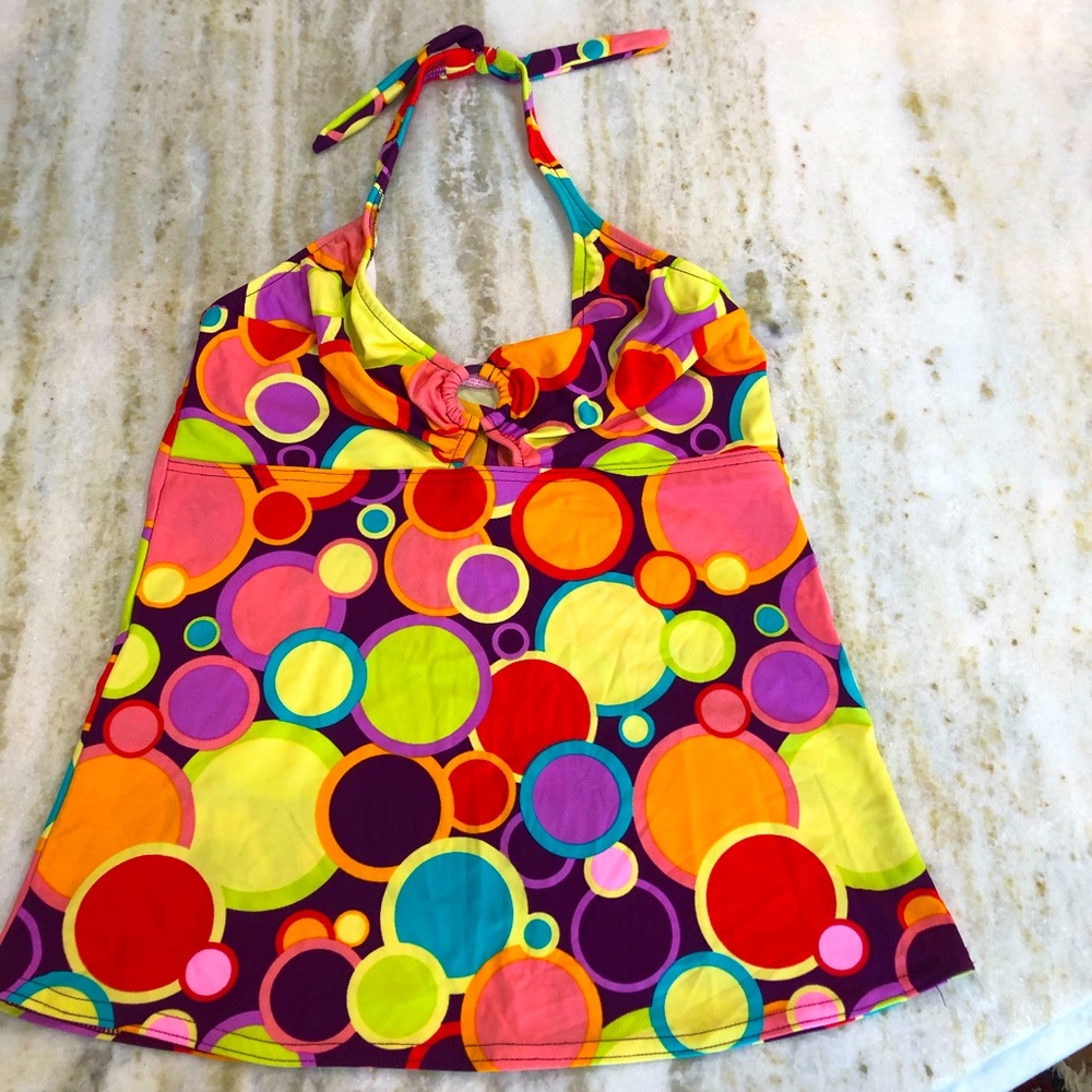 Venus halter tankini top. Multicolor. Size 12. Excellent condition. Bikini top.